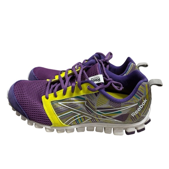 Reebok Realflex Running Shoes Women Size 10 Scream Purple Yellow Graphics - Picture 8 of 12
